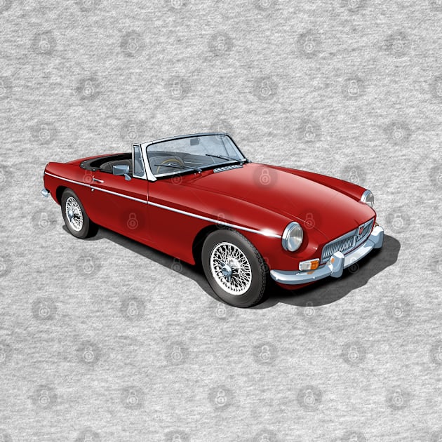 MGB Roadster in tartan red by candcretro